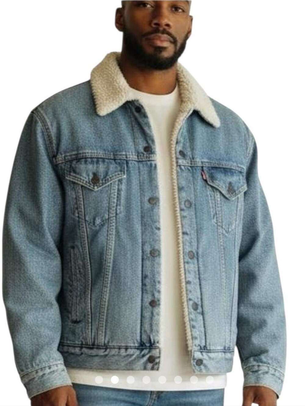 Vintage Levi's Sherpa Trucker Denim Jacket 1980's Size 38 MADE IN USA Unisex